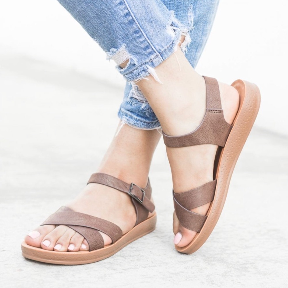 Brown Front Cross Sandal